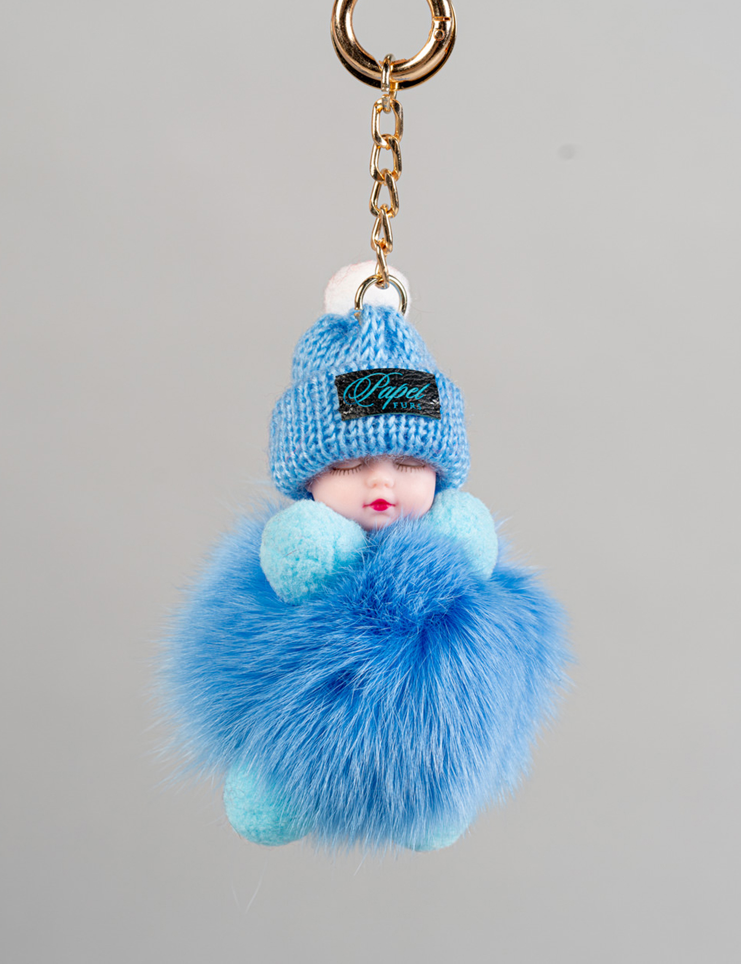 Light blue baby keychain - PAPEL FURS